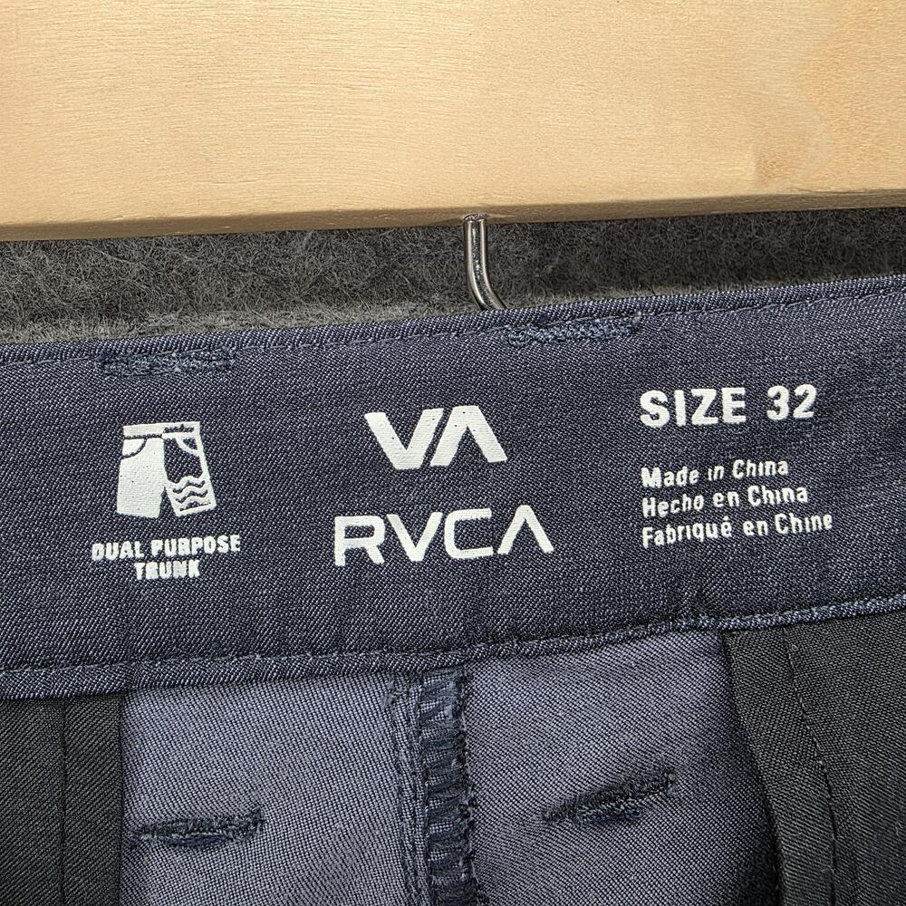 RVCA Swim Trunks Mens 32 Blue Dual Purpose Lined Pockets Back Pocket Quick Dry - Picture 6 of 8